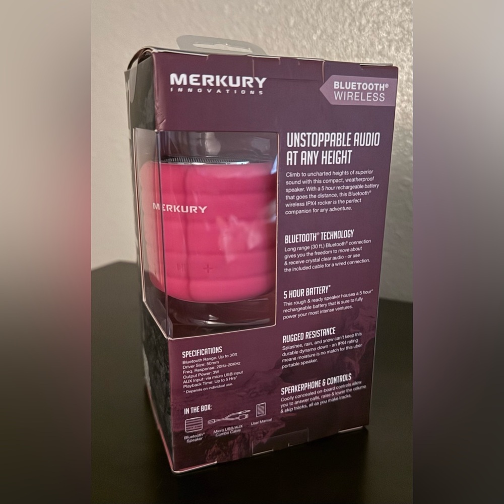 Merkury Climb Rugged Outdoor Bluetooth Speaker | Wireless | Water-Resistant New - Picture 4 of 5